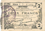 FRENCH EMERGENCY NOTES 2 francs Fourmies (59). Bon Régional des Départ. du Nord, Aisne & Oise. Billet. 8.5.1915, série 1 -
