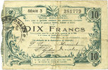 FRENCH EMERGENCY NOTES 10 francs Fourmies (59). Bon Régional des Départ. du Nord, Aisne & Oise. Billet. 12.12.1917, série 3 -