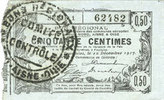 FRENCH EMERGENCY NOTES Fourmies (59). Bon Régional des Départ. du Nord, Aisne & Oise. Billet. 50 cmes 12.12.1917, série 1 -
