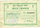 FRENCH EMERGENCY NOTES 2 francs Fresnoy-le-Grand (02). Ville. Billet. B.R.U. -