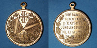 ALSACE Alsace. Mulhouse. Tournoi de gymnastique des Jeunesses Catholiques. Médaille cuivre doré 28 mm -