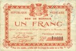 FRENCH EMERGENCY NOTES 1 franc Glageon (59). Commune. Billet. 26.11.1914, 1ère série -