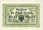 GERMANY - EMERGENCY NOTES (1914-1923) A - J 5 mark Goslar. Stadt. Billet. -