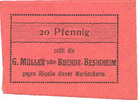 GERMANY - EMERGENCY NOTES (1914-1923) A - J 20 pf Bsigheim. G. Müller'sche Buchdruckerei. Billet. n. d. -