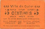 FRENCH EMERGENCY NOTES 5 centimes Guise (02). Ville. Billet. rameau vers la droite -