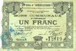 FRENCH EMERGENCY NOTES 1 franc Hénin-Liétard (62). Ville. Billet. 6.3.1916, série A -