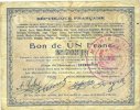 FRENCH EMERGENCY NOTES 1 franc Hirson (02). Ville. Billet. -