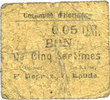 FRENCH EMERGENCY NOTES 5 centimes Hornaing (59). Commune. Billet. -