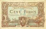 FRENCH EMERGENCY NOTES 100 francs Lille (59). Ville. Billet. 11.4.1917, série O -