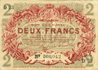 FRENCH EMERGENCY NOTES 2 francs Lille (59). Ville. Billet. 15.12.1917, série D -