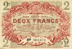 FRENCH EMERGENCY NOTES 2 francs Lille (59). Ville. Billet. 15.12.1917, série I -