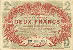FRENCH EMERGENCY NOTES 2 francs Lille (59). Ville. Billet. 15.12.1917, série D -