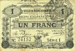 FRENCH EMERGENCY NOTES 1 franc Marchiennes (59). Ville. Billet. 24.10.1915, série 1 -