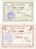 FRENCH EMERGENCY NOTES 1 franc Mayenne (53). Ville. Billet. 2 francs. Annulation manuscrite et par cachet PAYE -