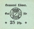 GERMANY - EMERGENCY NOTES (1914-1923) A - J 25 pf Hassloch. Löwer Joh.. Brauerei und Weinkellerei. Billet. sans cachet ni signature au dos -