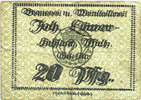 GERMANY - EMERGENCY NOTES (1914-1923) A - J 20 pf Hassloch. Löwer Joh.. Brauerei und Weinkellerei. Billet. signature manuscrite au dos -