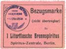 GERMANY - EMERGENCY NOTES (1914-1923) A - J Hassloch Gemeinde. Bon d'achat (Bezugsmarke) 1 litre d'alcool à brûler (1 Literflasche Brennspiritus -