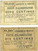 FRENCH EMERGENCY NOTES 5 centimes Montay (59). Commune. Comité d'alimentation. Billets. 10 centimes -
