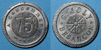 FRENCH EMERGENCY COINS 75 centimes Besançon (25). G. Joly. à consommer -
