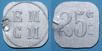 FRENCH EMERGENCY COINS 25 centimes Saint-Hippolyte-du-Fort (30). E. M. C. M. (Ecole Militaire Coopétative Militaire). -