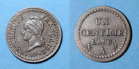 FRENCH MODERN COINS 1 centime Consulat . an 8 A -