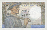 NOTES OF THE BANQUE DE FRANCE 10 francs Banque de France. Billet. mineur, -