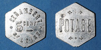 FRENCH EMERGENCY COINS 5 centimes Saint-Just-Saint-Rambert (42). Saint Rambert S/Loire. / potage -