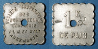 FRENCH EMERGENCY COINS Annemasse (74). Société Coopérative des Agents de la Compagnie P.L.M. 1 kilo pain. Contremarqué -