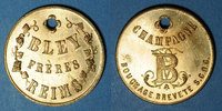 TOKENS Jeton Reims (51). Bley Frères, Champagne Bouchage Breveté. publicitaire -
