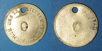 FRENCH EMERGENCY COINS Lyon (69). Société des Travailleurs Unis. sans valeur, troué, O contremarqué à l'avers -