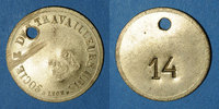 FRENCH EMERGENCY COINS Lyon (69). Société des Travailleurs Unis. sans valeur, troué, sans la contremarque habituelle -