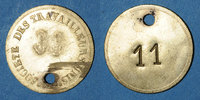 FRENCH EMERGENCY COINS Lyon (69). Société des Travailleurs Unis. sans valeur, troué, sans la contremarque habituelle -