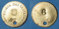 FRENCH EMERGENCY COINS Lyon (69). Société des Travailleurs Unis. sans valeur, troué, avec la contremarque habituelle -