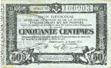 FRENCH EMERGENCY NOTES 50 centimes Thiaucourt et St Mihiel (54). Syndicat de la Woëvre. Billet. 2.8.1916, série VIII -