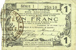 FRENCH EMERGENCY NOTES 2 francs Fourmies (59). Bon Régional des Départ. du Nord, Aisne & Oise. Billet. 18.6.1917, série 1 -
