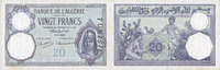 ANCIENT FRENCH COLONIES 20 francs Tunisie. Billet. type 1912, du -
