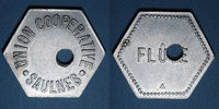FRENCH EMERGENCY COINS Saulnes (54). Union Coopérative. Flûte. Perforé -