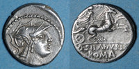 ROMAN REPUBLIC Denier République romaine. D. Silanus L. f. (vers 91 AC). -