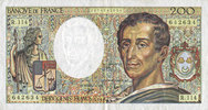 NOTES OF THE BANQUE DE FRANCE 200 francs Banque de France. Billet. (Montesquieu), -
