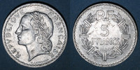 FRENCH MODERN COINS 5 francs 4e république (1947-1959). Lavrillier aluminium -