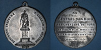 REVOLUTIONARY DOCUMENTS and WAR OF 1870 Révolution de Lille. Statue du général Négrier. Médaille étain. 48 mm -