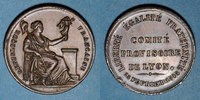 REVOLUTIONARY DOCUMENTS and WAR OF 1870 Révolution de Comité provisoire de Lyon. Médaille cuivre. 29 mm -