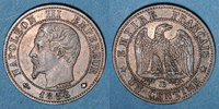 FRENCH MODERN COINS 1 centime 2e empire (1852-1870). tête nue Strasbourg -