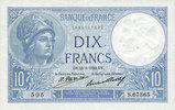 NOTES OF THE BANQUE DE FRANCE 10 francs Banque de France. Billet. Minerve, -
