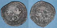 FRENCH ROYAL COINS Double tournois François I . à la croisette. H = La Rochelle -
