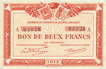 FRENCH EMERGENCY NOTES 2 francs Quimper & Brest (29). Chambres de Commerce. Billets. 1915, série A -