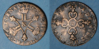 FRENCH ROYAL COINS 6 deniers Louis XIV (1643-1715). dits dardenne &. Aix -