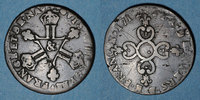 FRENCH ROYAL COINS 6 deniers Louis XIV (1643-1715). dits dardenne &. Aix -