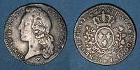 FRENCH ROYAL COINS Louis XV (1715-1774). 1/5 écu au bandeau &. Aix -