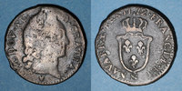 FRENCH ROYAL COINS Sol Louis XV (1715-1774). Sol d'Aix &. Aix -